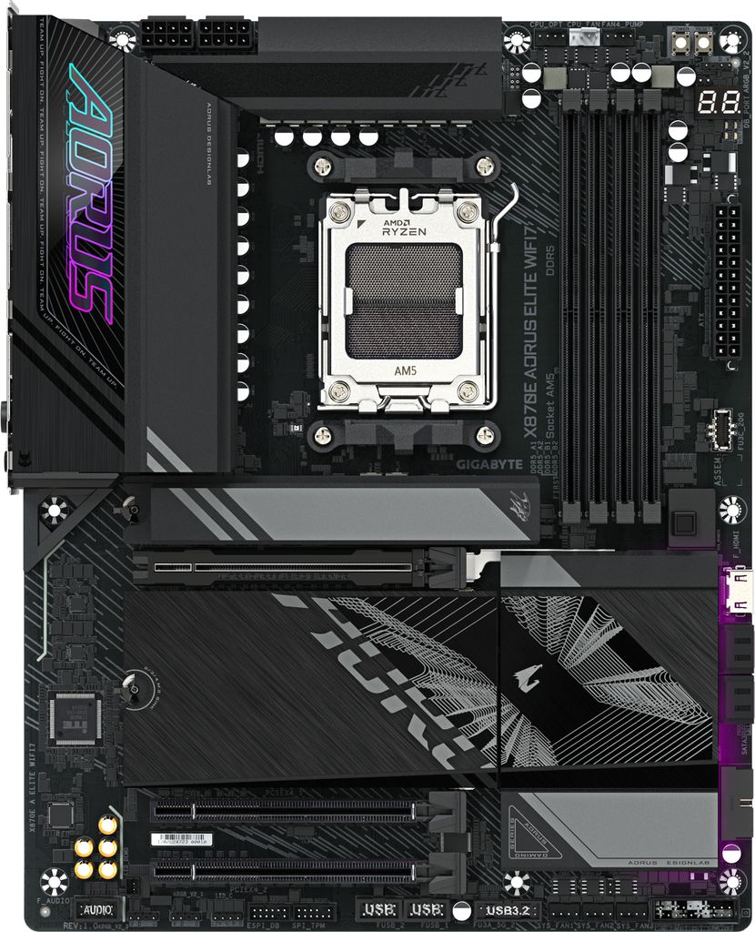 Gigabyte X870E AORUS Elite WIFI 7 ATX Formfaktor: ATX, Produktbild 
