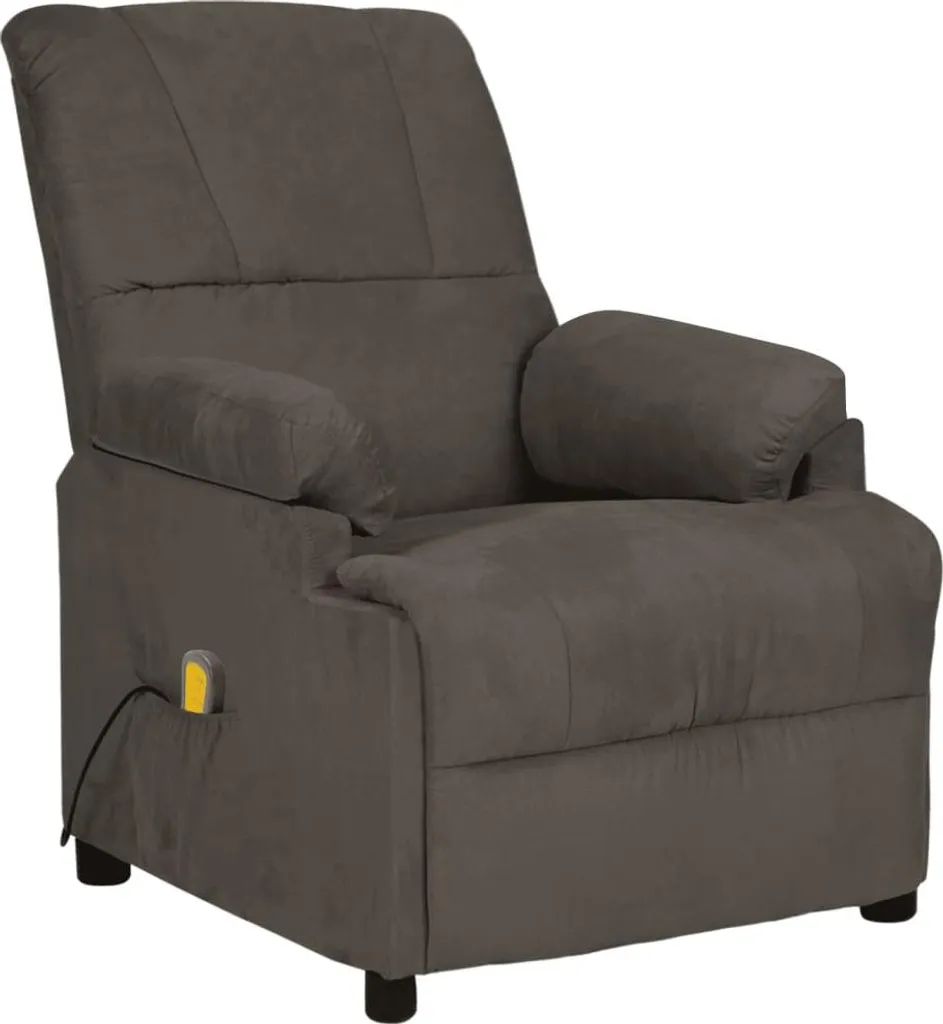Fauteuil de massage gris foncé en microfibre - Confort relaxant intégral