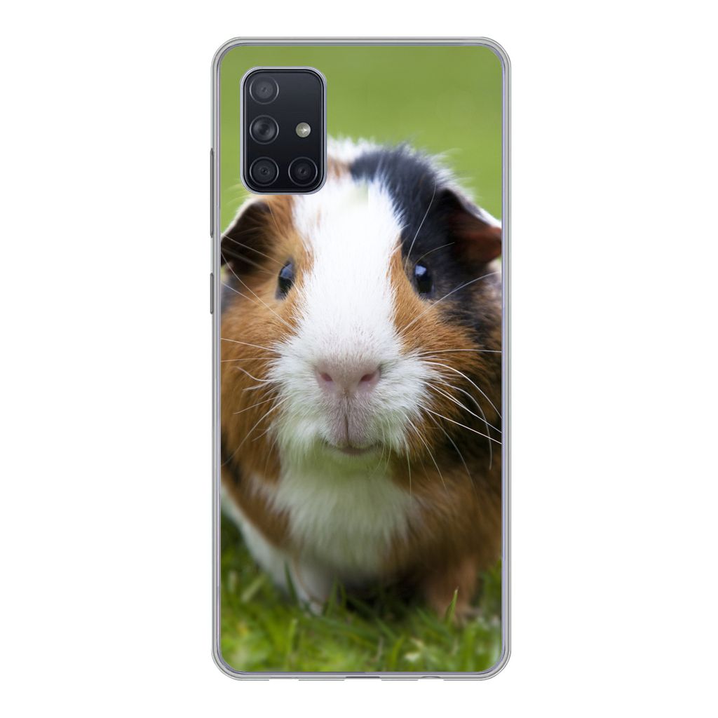 MuchoWow Handyhülle Schutzhülle Hülle für Samsung Galaxy A71 Zwei Meerschweinchen Silikon Softcase Handy Hülle - Kartenbesitzer