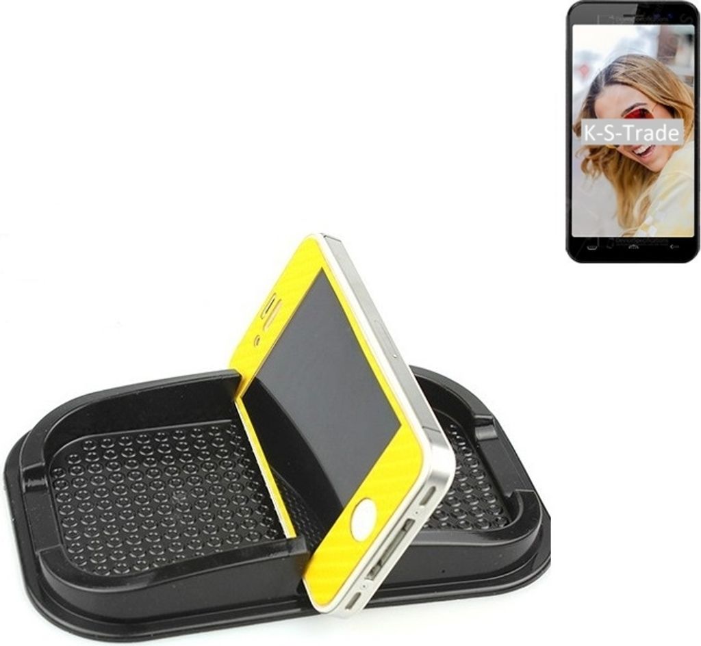 K-S-Trade Auto Anti Rutsch Matte Smartphone-Halter kompatibel mit HomTom HT16S Haft Pad Armaturenbrett Handy-Halterung Silikon