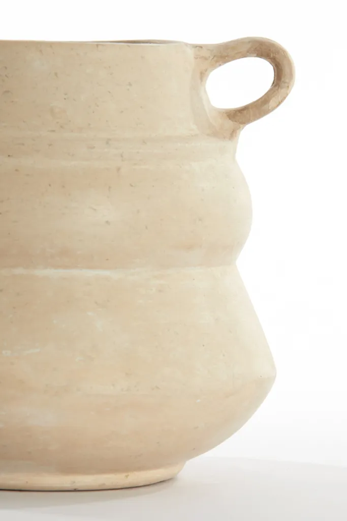 Vase en céramique beige TARIFA - Objet de décoration artisanale chic