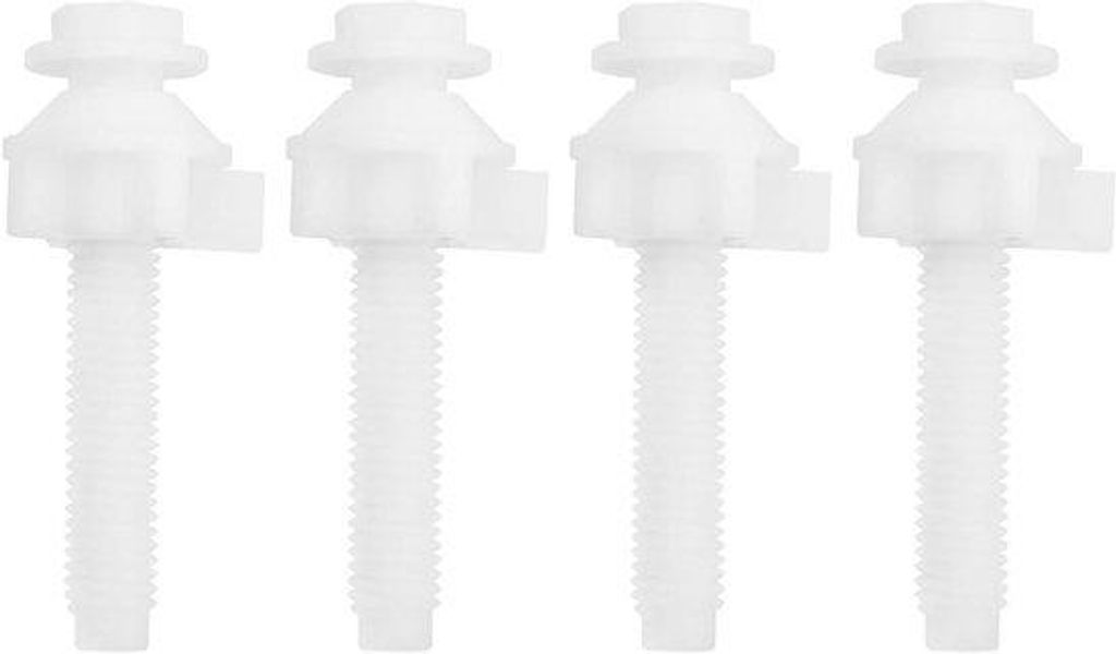 Toiletzitting schroeven und Muttern Satz - 4 Stücke - Toiletzitting Befestigung für die meisten Toiletten - Schraube 60 x 18,7mm - Mutter 29,1 x ...