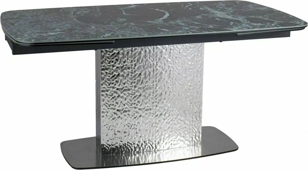 Ausziehbarer Designertisch 160(240)x90 RENIS – Dunkelblau/Silber