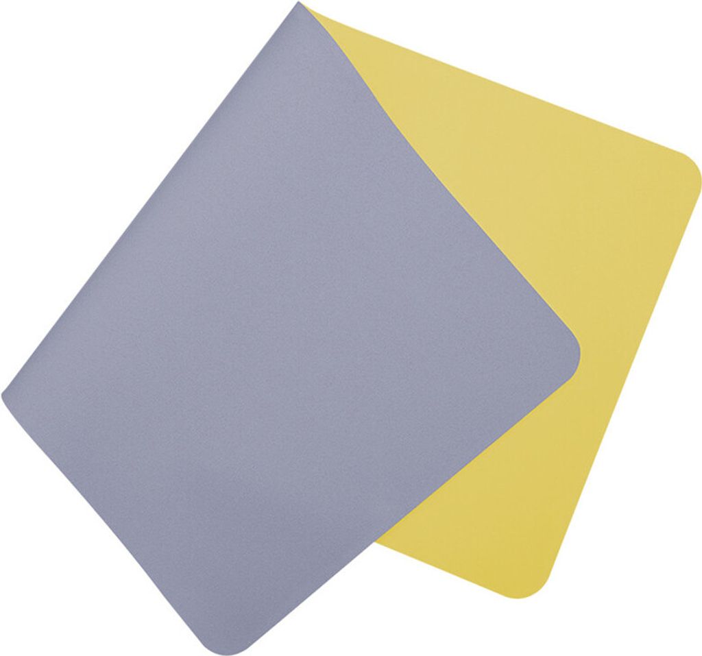 Doppelseitige Schreibtischunterlage, Wasserdichte Kunstleder-Schreibtischunterlage, Mauspad, 80 × 40 cm / Lila & Gelb