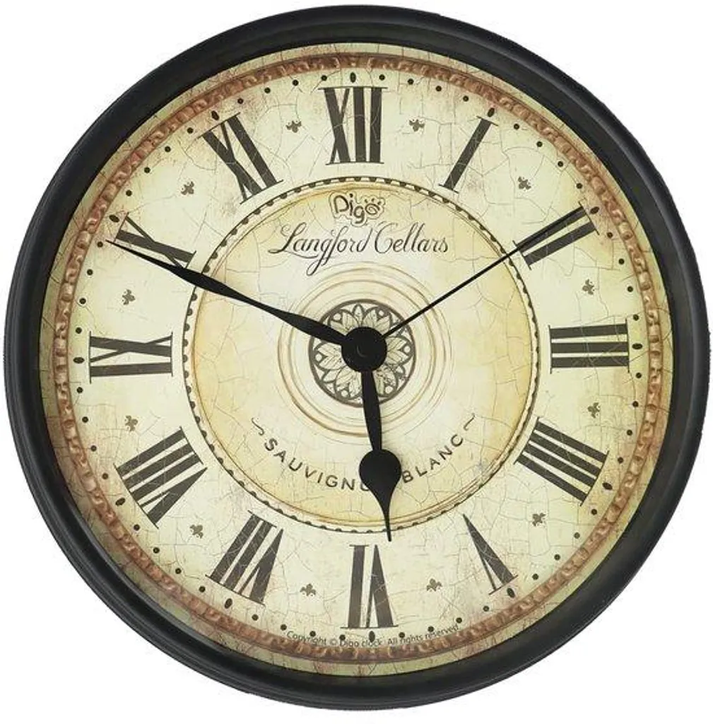 Horloge murale 30 cm lisible et silencieuse - Métal rétro facile à poser
