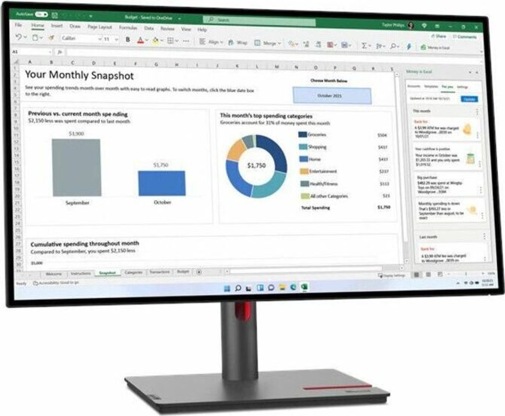 Lenovo ThinkVision T24-40 - LED-Monitor - 61 cm (24") Produktbild 