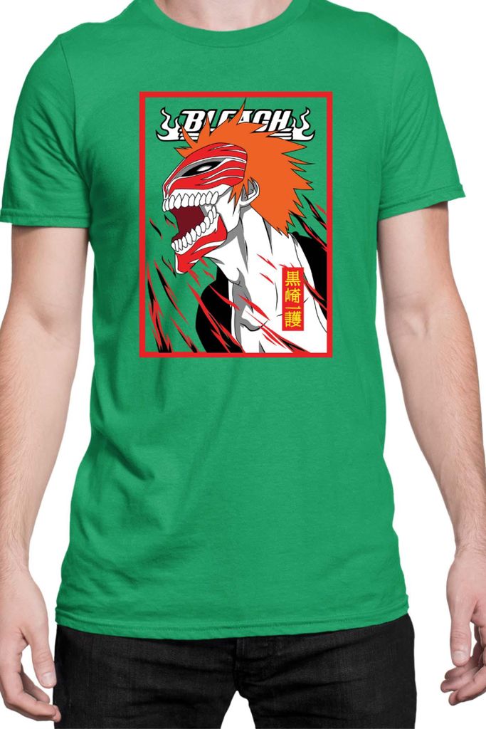 Herren T-Shirt Manga Japan Anime Comics Animation Bleach 002, Man L / Grün