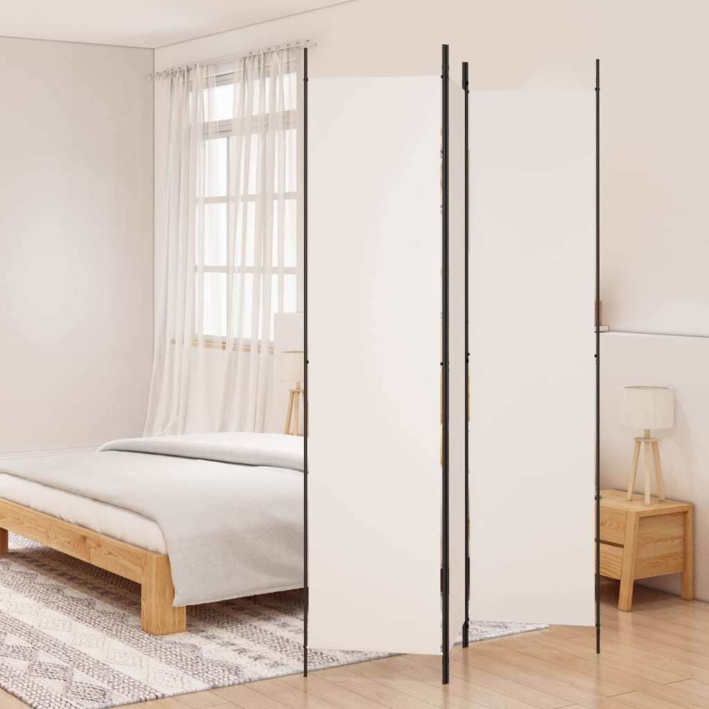 Möbel 3-tlg. Paravent Weiß 150x220 cm Stoff - Paravents Produktbild 