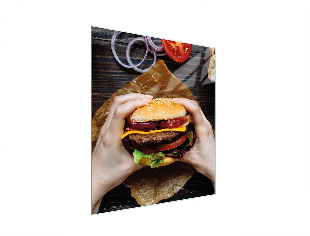 Tagliere Vetro Temperato 45x52 Hamburger | Copri Piastra Induzione