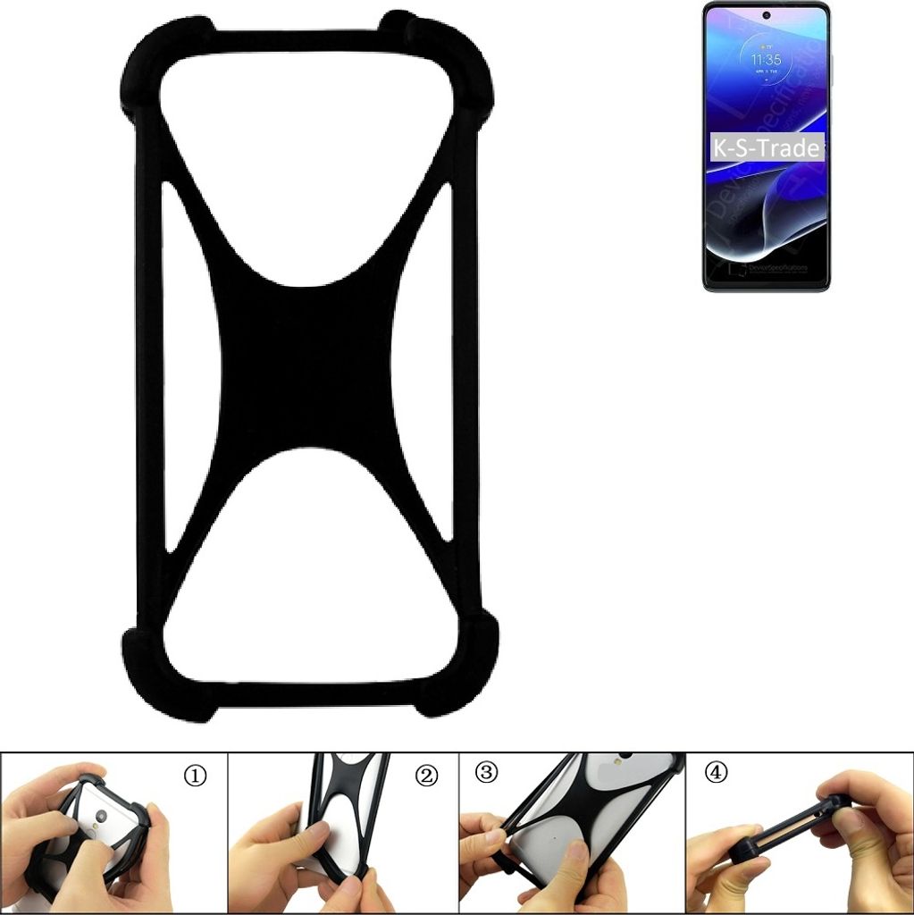 K-S-Trade Handy-Hülle Schutz-Hülle kompatibel mit Motorola Moto G Stylus 5G (2022) Silikon Bumper TPU Softcase Smartphone Stoßschutz, schwarz