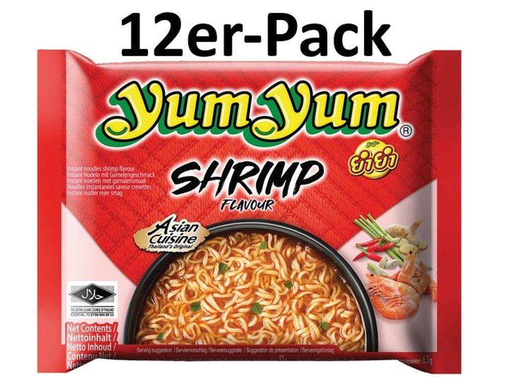 12er-Pack Yum Yum Instantnudeln Shrimp Garnelen 60g