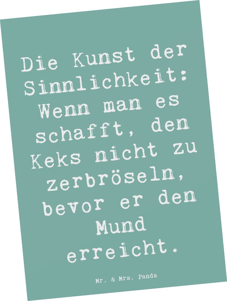 Mr. & Mrs. Panda Postkarte Spruch Kunst der Sinnlichkeit - Meeresbrise - Geschenk, alltägliche Magie, Erfahrung, Ruhe, Postkarten, Emotionen, Gef...