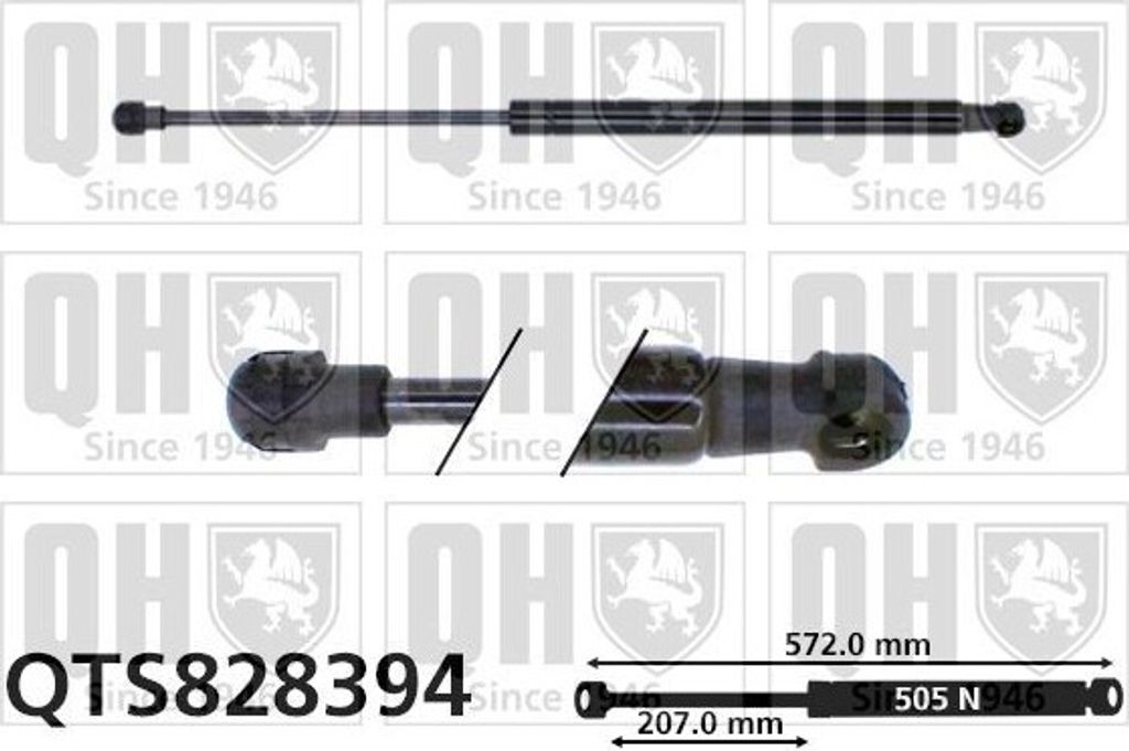 QUINTON HAZELL QTS828394 Gasfeder Heckklappendämpfer für HONDA HR-V (RU) 572mm