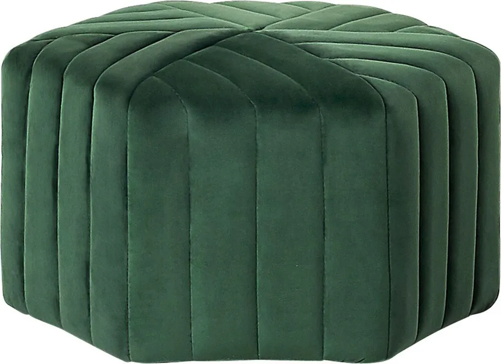 Pouf de salon vert pour coiffeuse ou assise d'appoint de chambre
