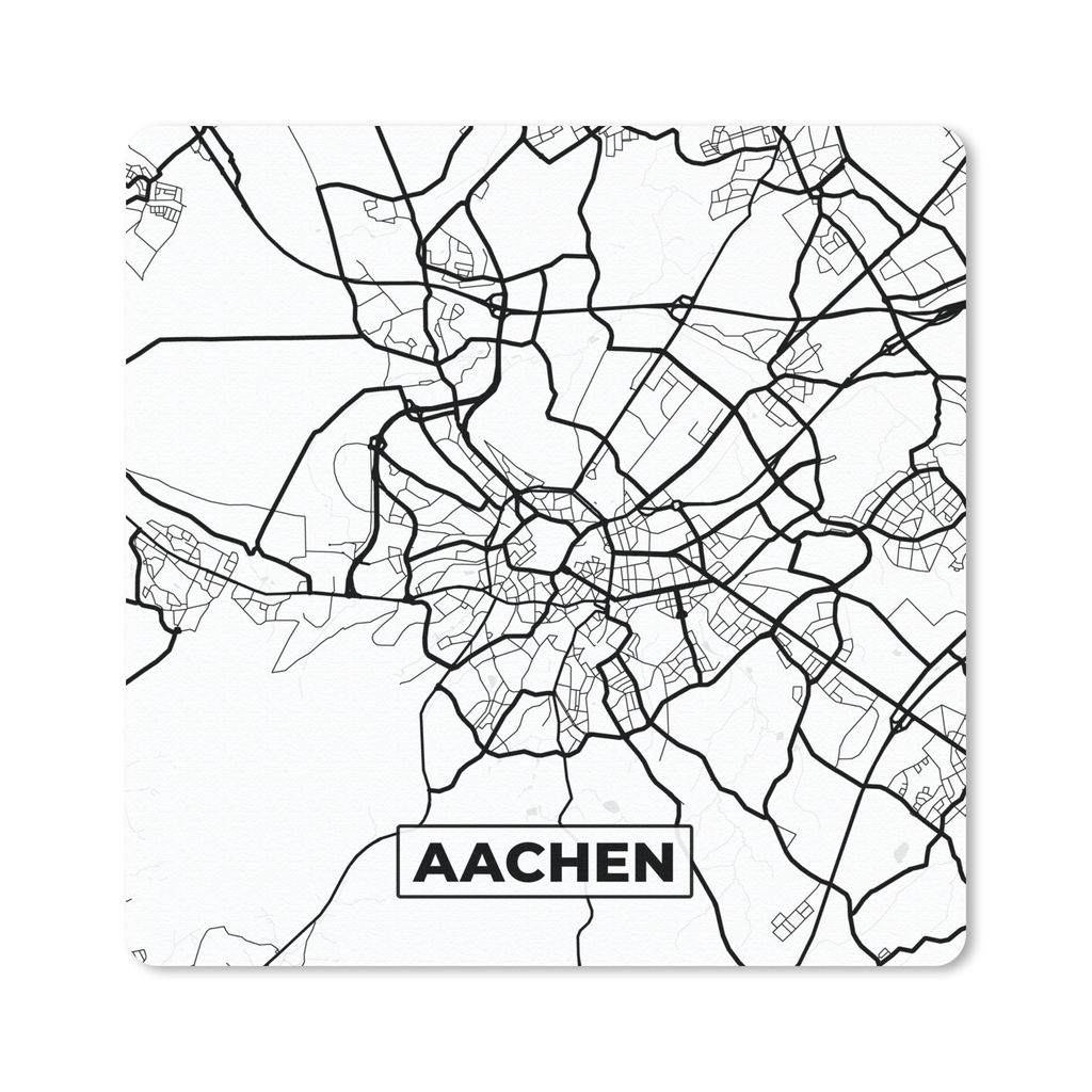 MuchoWow Mauspad Mousepad Karte - Aachen - Stadtplan 20x20 cm - Mousepads - Maus Mat - Pad - Mausunterlage - Desk Mat - Bureauartikeln