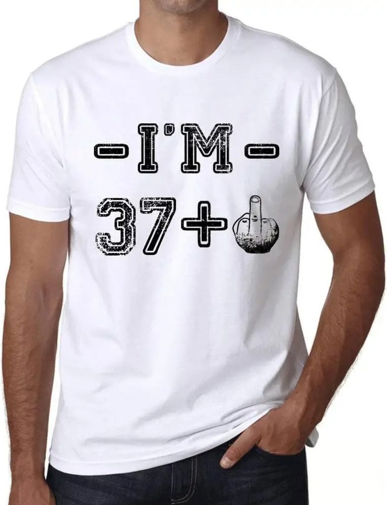 Herren Grafik T-Shirt 38 Jahre ich bin 37 + ein Mittelfinger – 38 Years I'm 37 + A Middle Finger – Geschenk 38. Geburtstag Jahrestag 38 Jahre J...