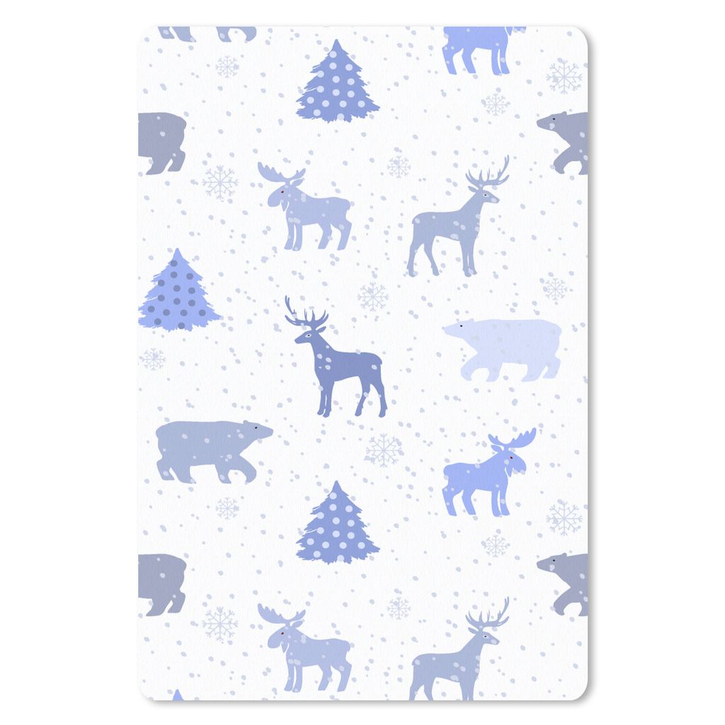 MuchoWow Mauspad Mousepad Hirsche - Muster - Schnee 18x27 cm - Mousepads - Maus Mat - Pad - Mausunterlage