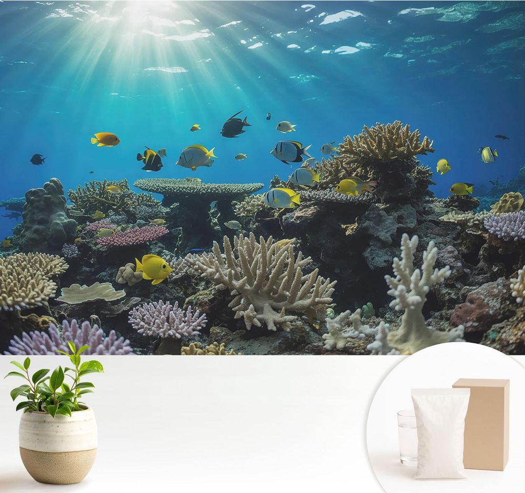Fototapete - 104x70 cm - Tapete - Wandtapete - Wandbilder - Dekofolie - Tapete Folie - Wand - Dekoration - Wohnzimmer - Unterwasserwelt