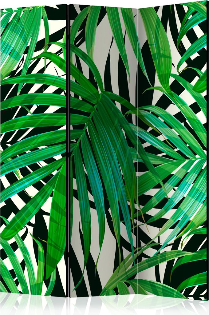3-teiliger Einseitiger Vlies Paravent - Tropical Leaves 135x172 cm Blätter b-B-0280-z-b