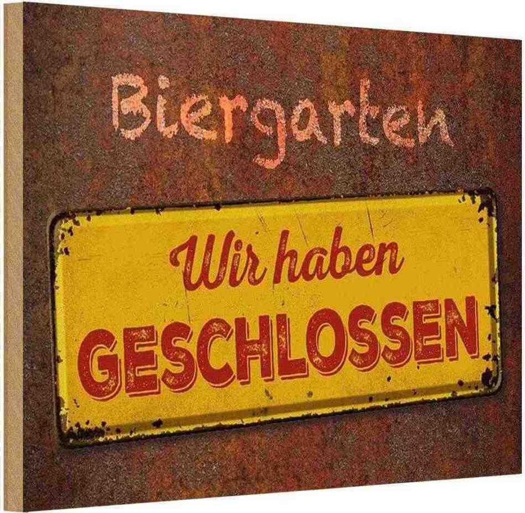vianmo Holzschild 12x18 cm Biergarten wir haben geschlossen