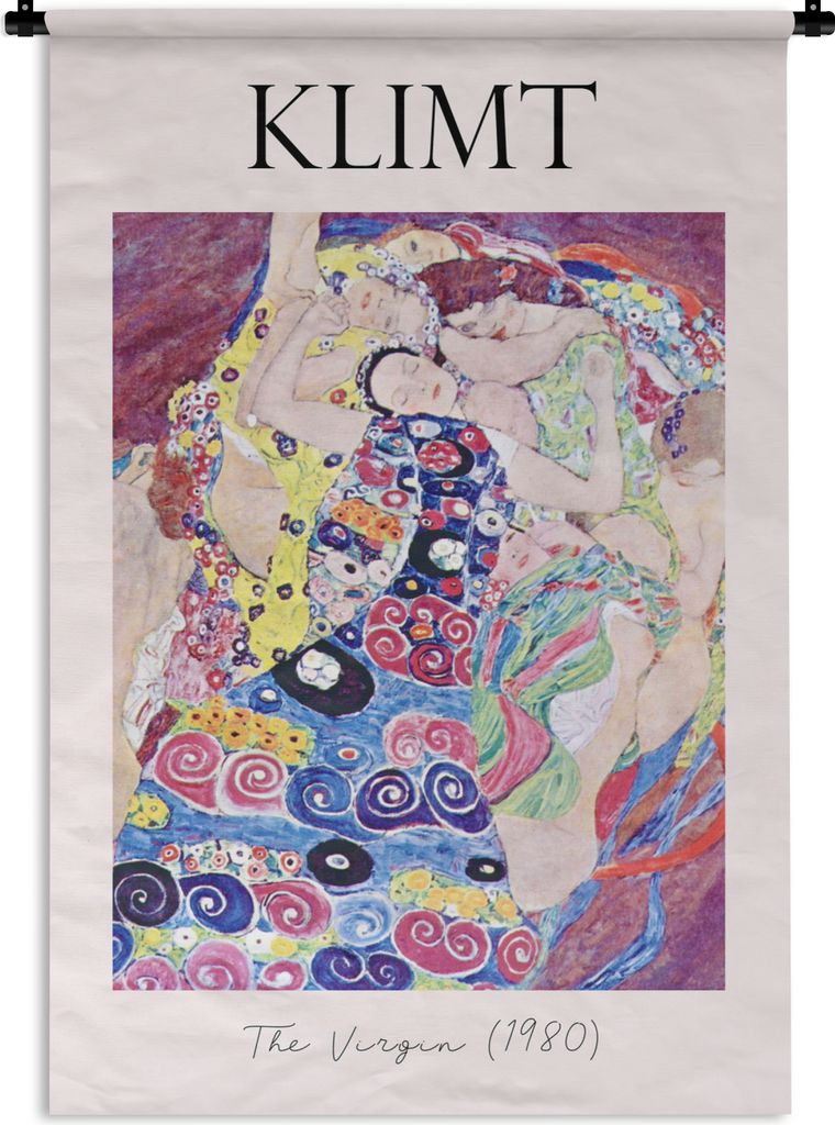 MuchoWow Wandteppich Wandbehang Kunst - Gustav Klimt - Die Jungfrau (1980) 90x135 cm Tapisserie Dekoration Wandtuch - Baumwolle - Wandskulptur