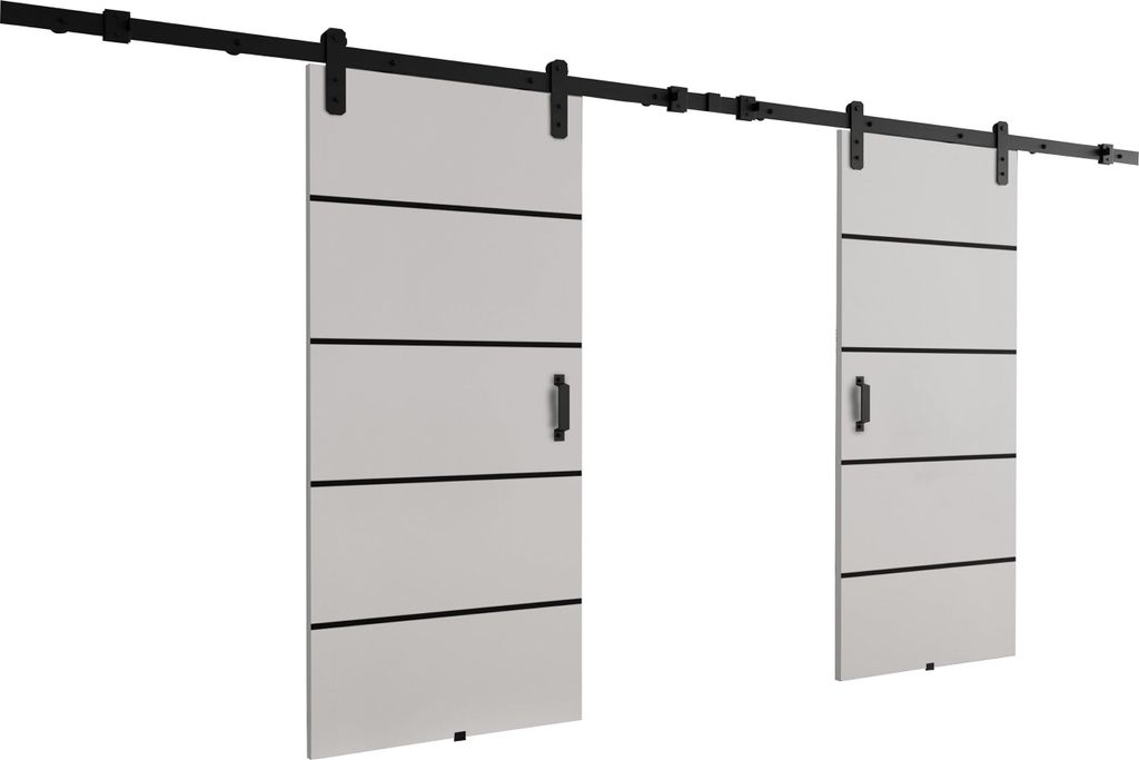 KIER FURNITURE Schiebetüren LORNI DUO 212 - Universal - Weiß 212x205x1,6 cm