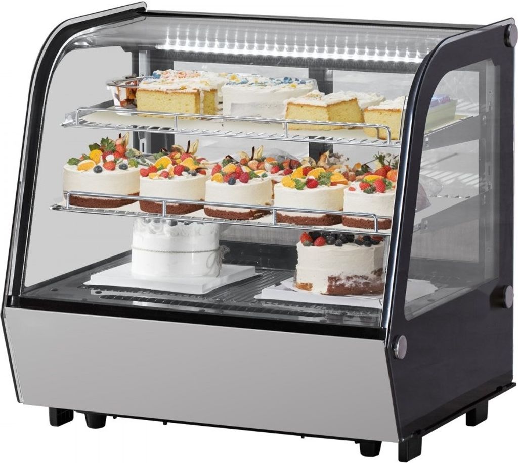 Kühlvitrine Bäckereivitrine 115L - Doppel-Glas Kühlschrankvitrine für Bäckereien - Frische n optimal präsentiert