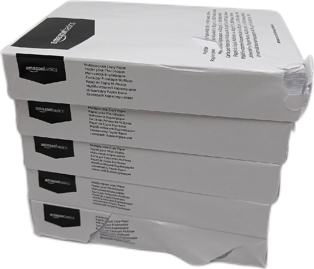 Amazon Basics Mehrzweckpapier A4 297 x 210 mm 80gsm 2500 Produktbild 