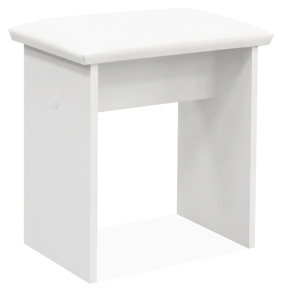 Aga Tabouret blanc mat pour coiffeuse, siège rembourré, Image du produit 