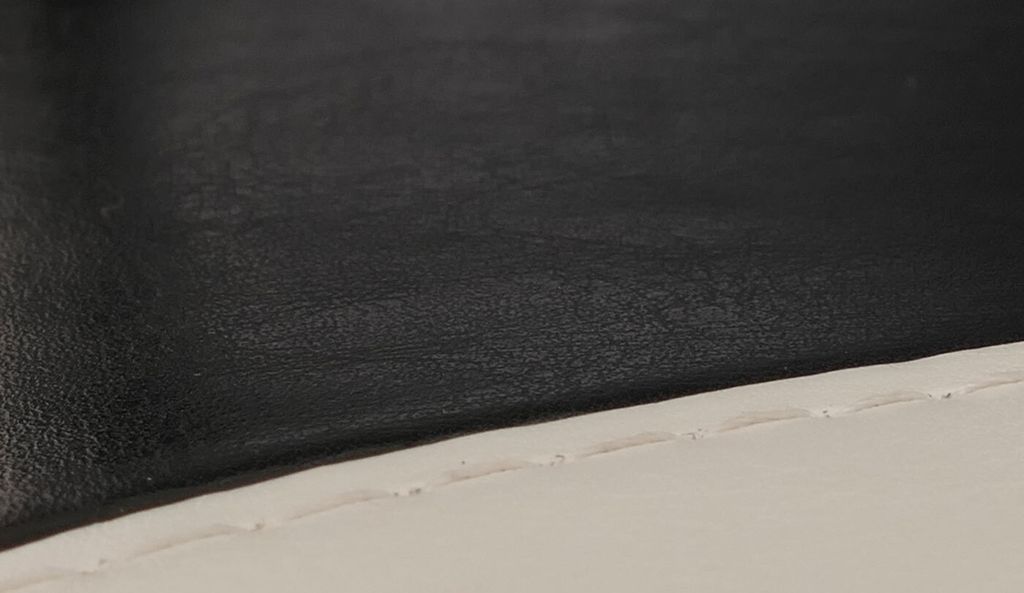 4er-Set Esszimmerstuhl Stuhl Küchenstuhl Littau Kunstleder, schwarz-weiß, dunkle Beine