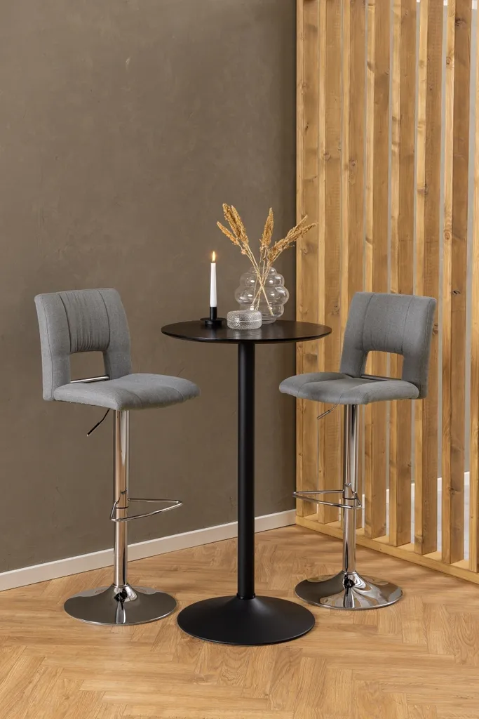 Barhocker Sylvia Lot de 2 Tabourets de Bar Gris en Polyester et Acier