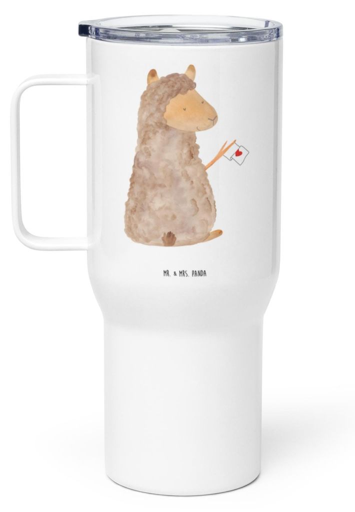 Mr. & Mrs. Panda thermosbecher Alpaka Fahne - Weiß - Geschenk, Lamas, Liebe, Alpakas, Mehrwegbecher, Lama, getränkebecher, Thermobecher, Thermos-...