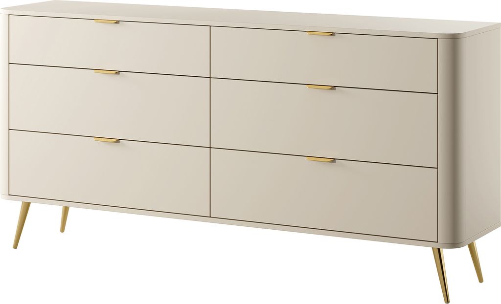Selsey Oval - Commode à six tiroirs, beige, largeur 172 cm Image du produit 
