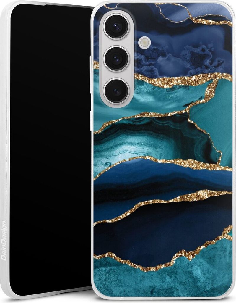 DeinDesign Slim Hülle für Samsung Galaxy S25+ Silikon Case Ultra Dünn Handyhülle Glitzer Look Marmor Trends