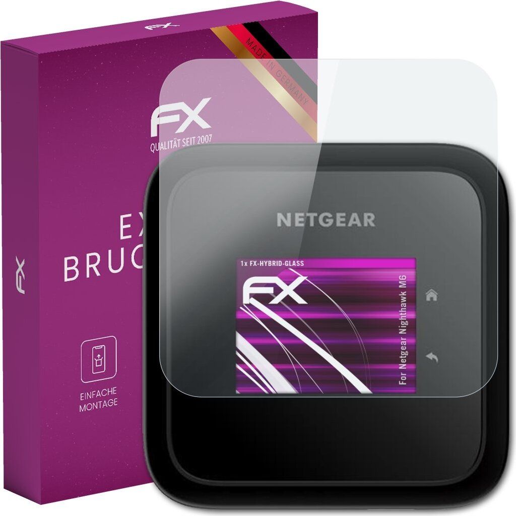 atFoliX FX-Hybrid-Glass Displayfolie kompatibel mit Netgear Nighthawk M6 Glasfolie