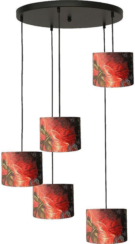 masterlight Pendelleuchte Venus 5-flammig Samt Multicolor Ø60cm