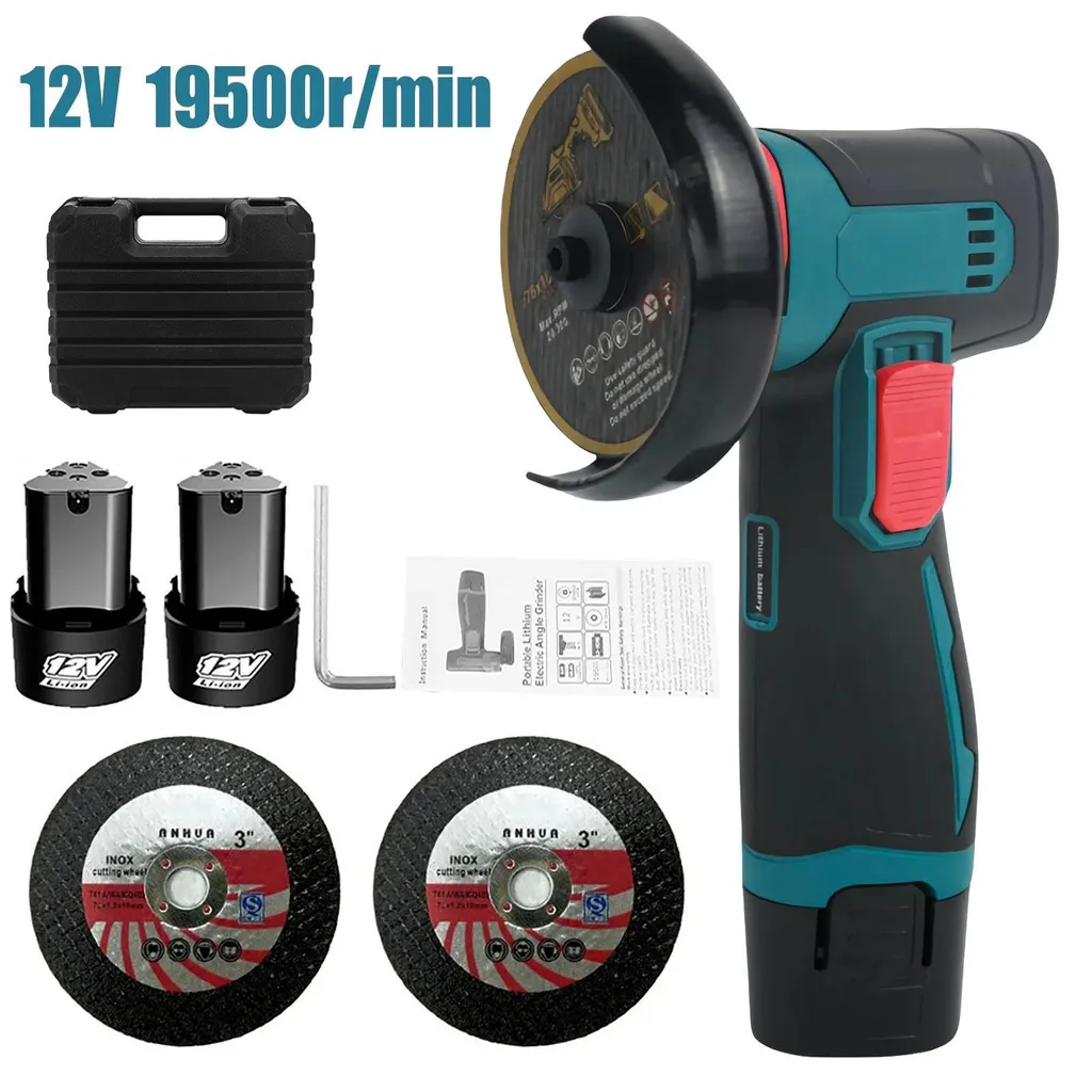 Mini meuleuse d'angle sans fil 12V 19500 tr/min Braun avec 2 batteries