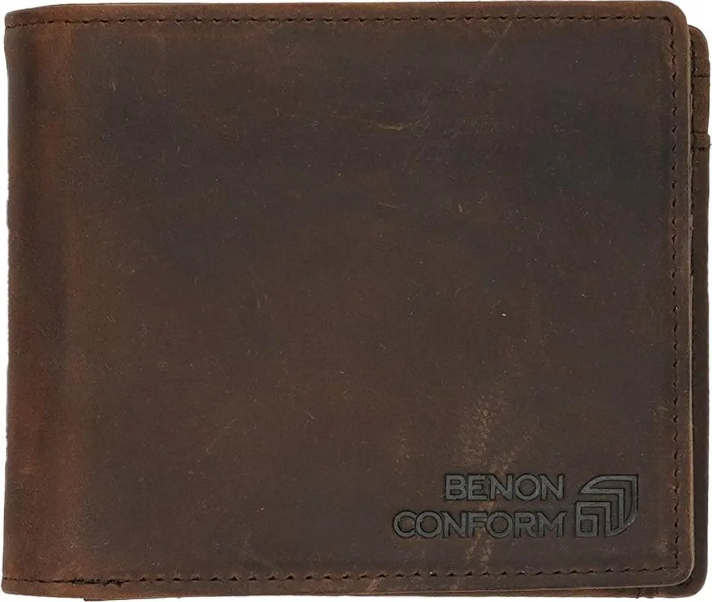 Portefeuille Bifold Homme Marron Foncé Vintage Benothing BENON CONFORM