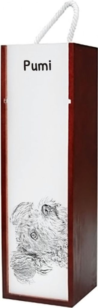 Pumi - Weinbox mit Hund, Alkoholbox mit Grafik, personalisierte Geschenkbox der Marke Art-Dog