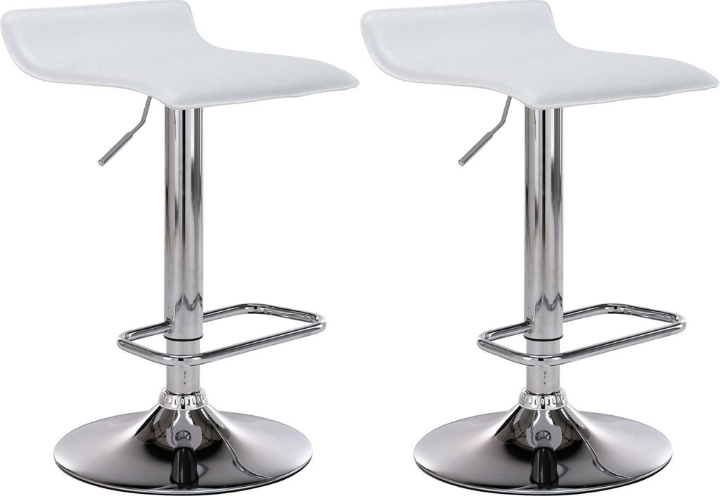 CLP 2er Set Barhocker Dyn höhenverstellbar und drehbar Farbe:weiß