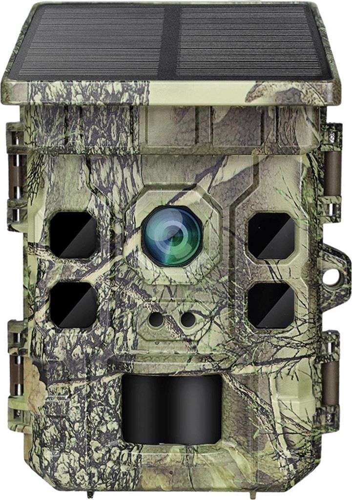 Trail Kamera 64MP Solar Kamera mit WiFi IP66 Langlebige Batterie Lebensdauer Bewegungssensor Tracking Kamera mit Nachtsicht WiFi BT