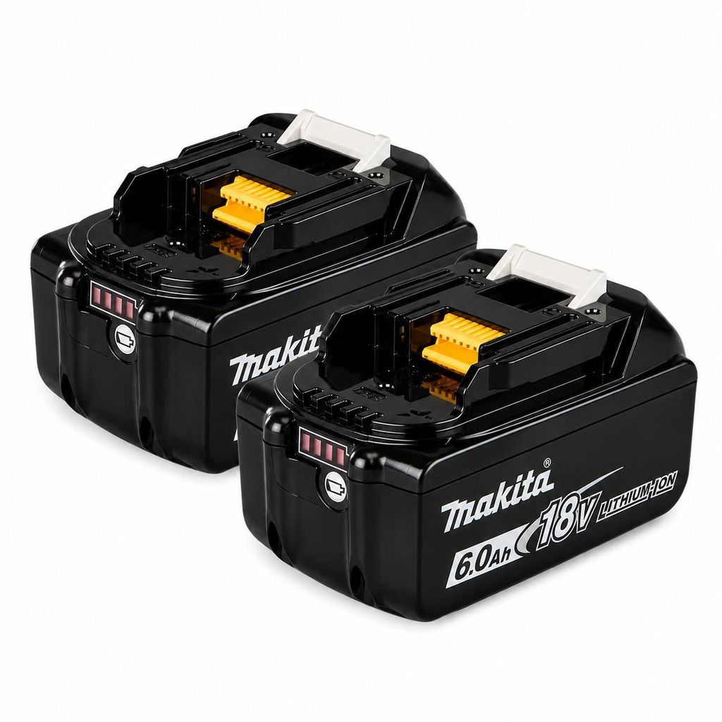 2 batterie Makita BL1860B originali, 18V, 6,0Ah – batteria Immagine del prodotto  Immagine generata dall'IA