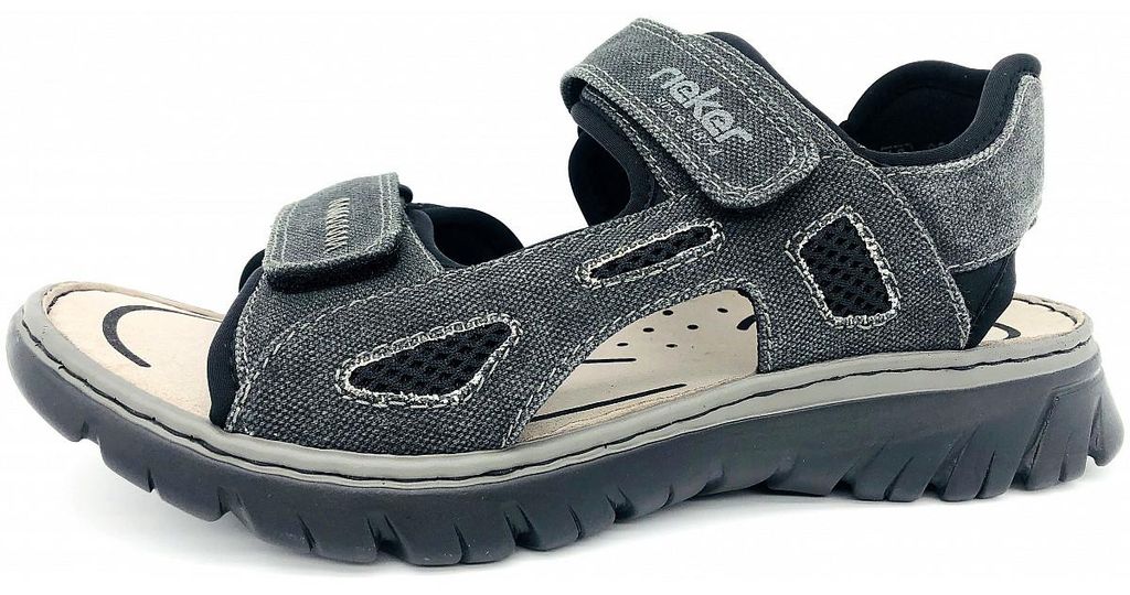 Rieker fsk herren sandalen Sandale grau schwarz in Gr. 41 Produktbild 