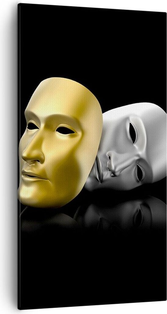 Bild auf Leinwand - Leinwandbild - Maske Theater Bühne Schauspieler - 55x100cm - Wand Bild - Wanddeko - Leinwanddruck - Bilder - Kunstdruck - Lein...