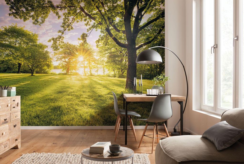Komar Vlies Fototapete - Golden Moment - Größe: 400 x 250 cm (Breite x Höhe) - 4 Bahnen, Wohnzimmer, Schlafzimmer, Tapete