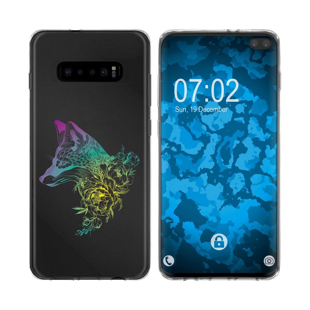 PhoneNatic Case kompatibel mit Samsung Galaxy S10 Silikon-Hülle Floral Fuchs M1-4