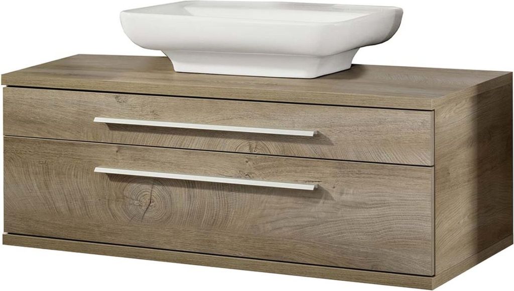 FACKELMANN STANFORD Badmöbel Set 2 Teile / Keramik Waschbecken / Waschbeckenunterschrank