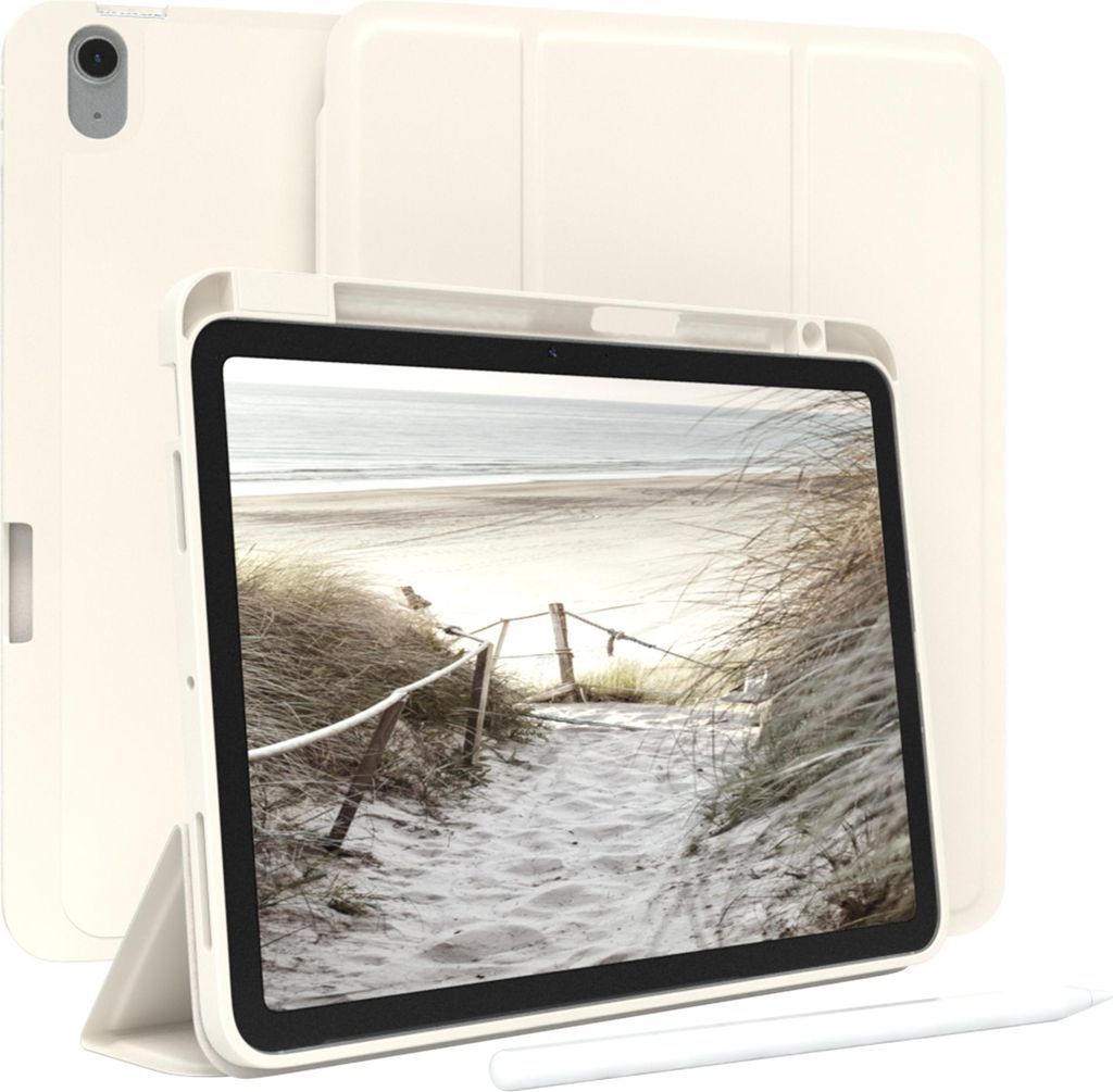 EAZY CASE Smartcase mit Stifthalter für Apple iPad Air 11 (2024) Hülle mit Stifthalterung, Tablet Cover aufstellbar 11 Zoll in Weiß