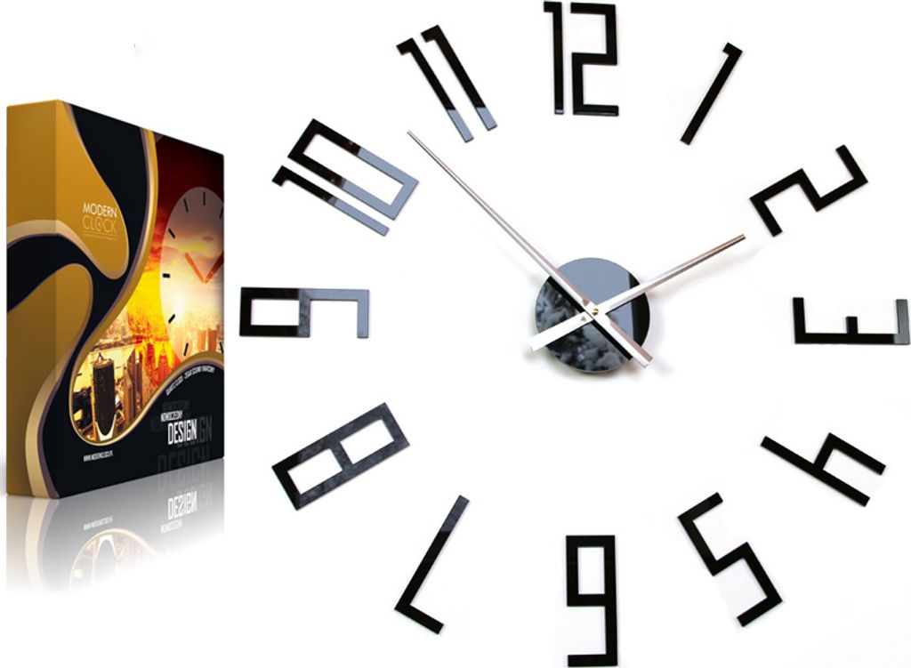 ModernClock, wanduhr schwarz groß, wanduhr groß 65cm wohnzimmer, Quarzuhr