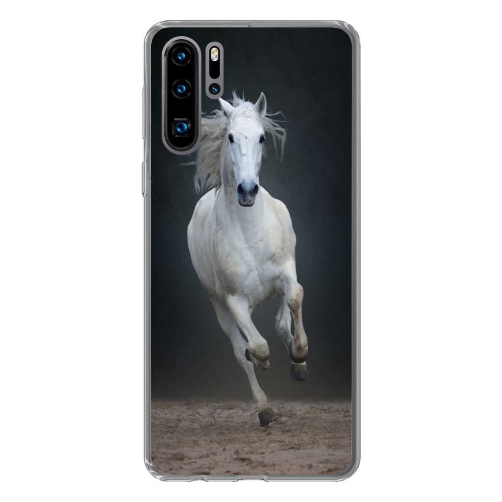 MuchoWow Handyhülle Schutzhülle Hülle für Huawei P30 Pro Pferd - Pilz - Sand Silikon Softcase Handy Hülle - Schutzdeckel